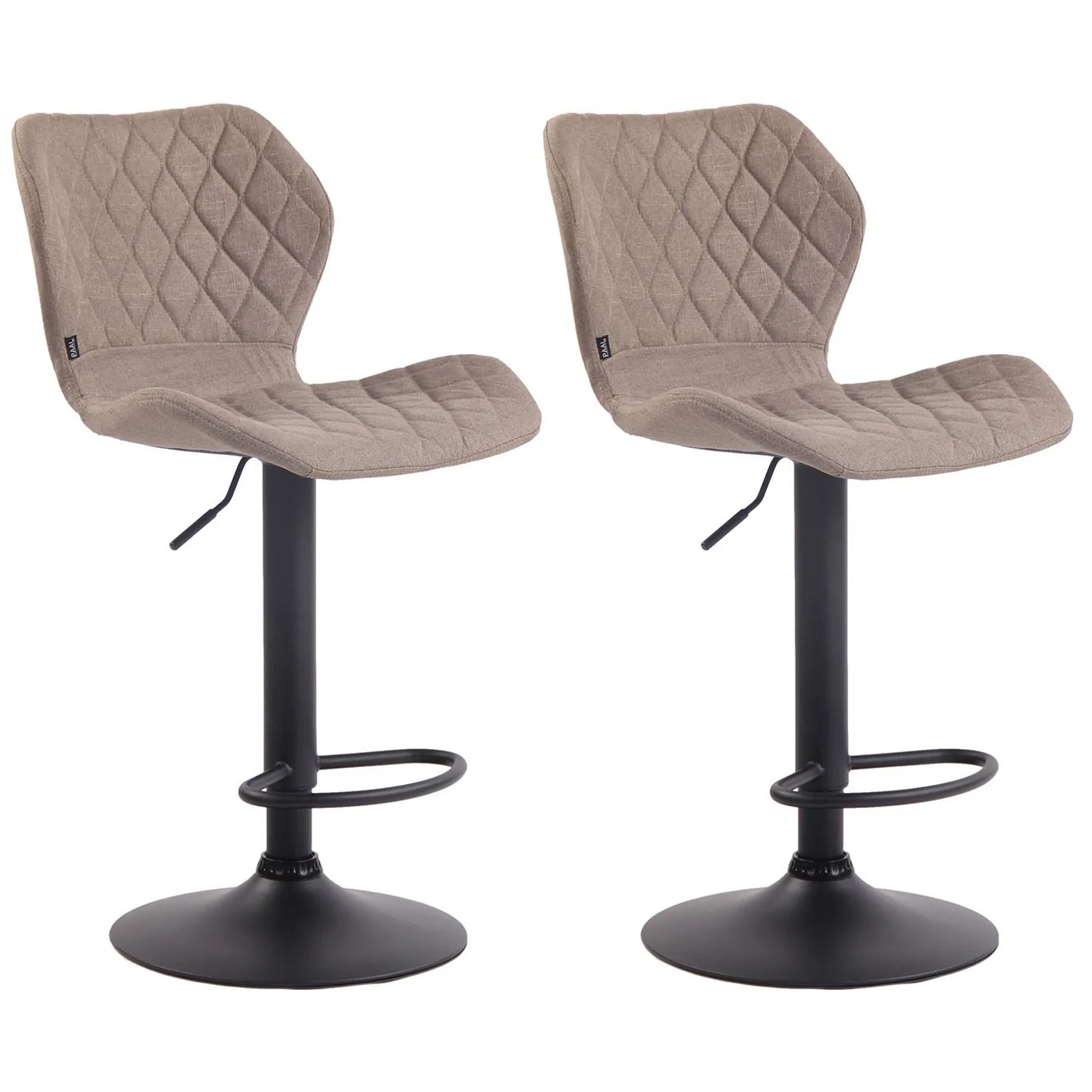 CLP 2er Set Barhocker Cork Stoff Taupe/Schwarz