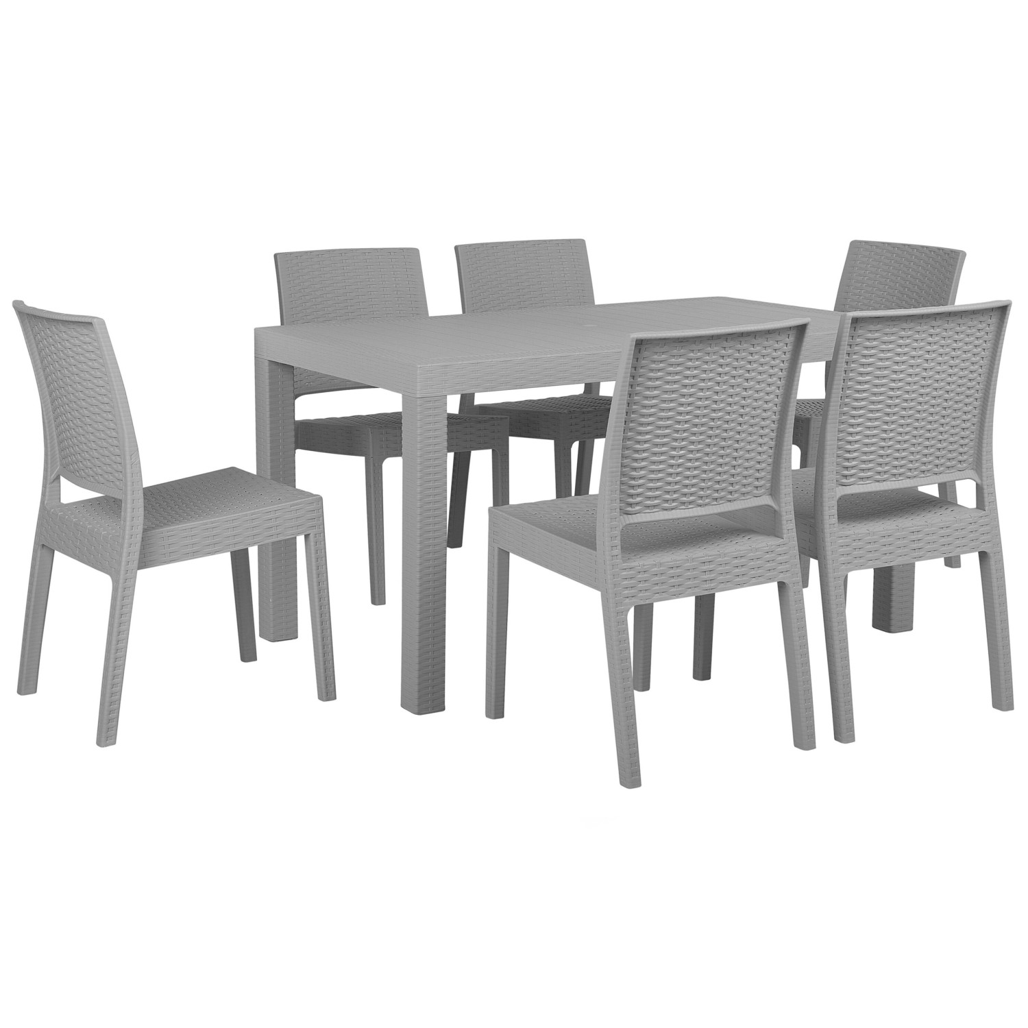 Beliani Gartentisch Set FOSSANO Hellgrau 80x140x89 günstig online kaufen