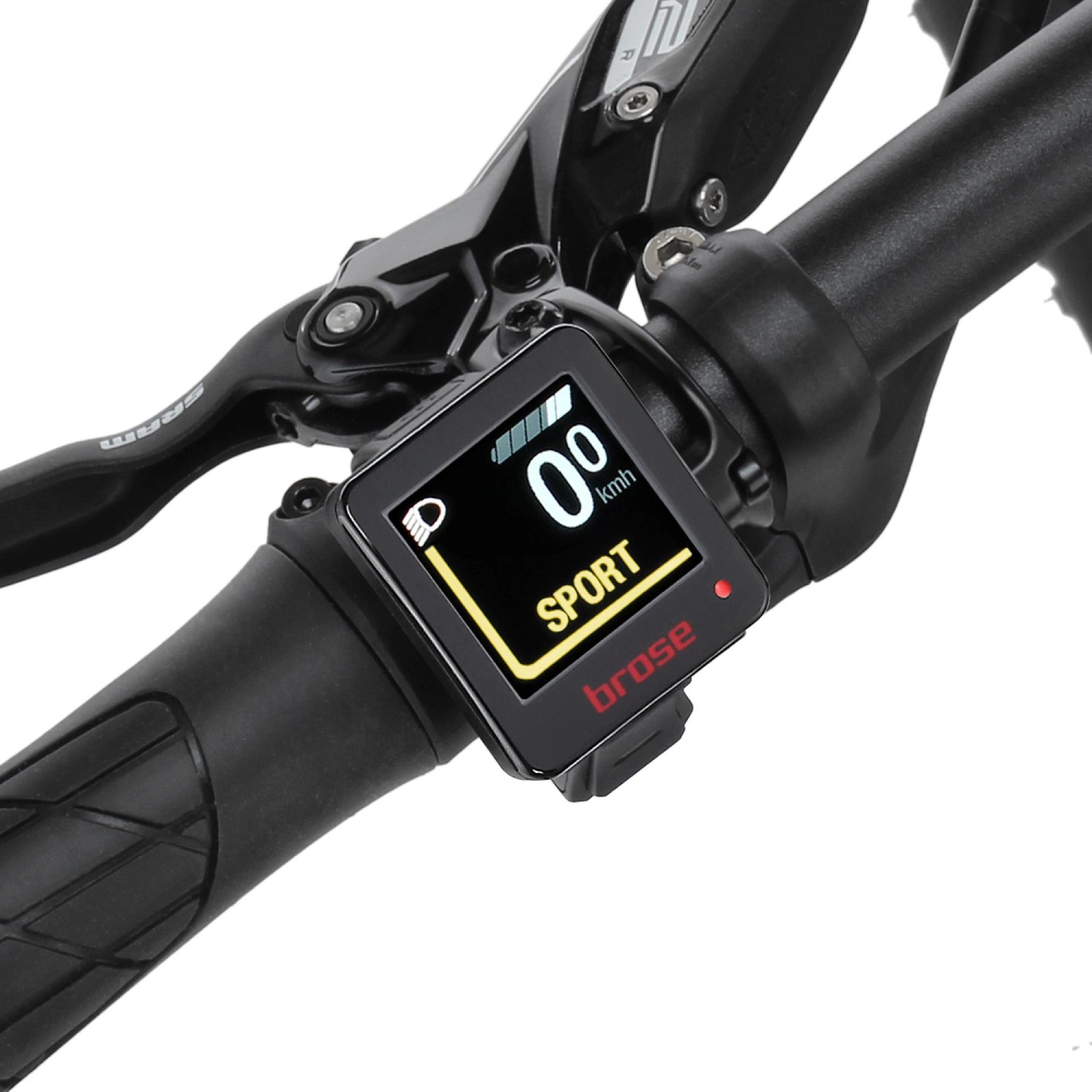 Detailaufnahme des Brose Displays am Lenker des Fischer E-Bike Montis 6.0i Fully.