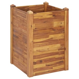 Quadratisches Garten-Hochbeet aus Akazienholz, 60x60x84 cm, für Garten, Balkon oder Terrasse.