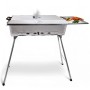Schaschlikgrill Astana Deluxe aus Edelstahl mit BBQ Deckel, Grillrost und Ablage.