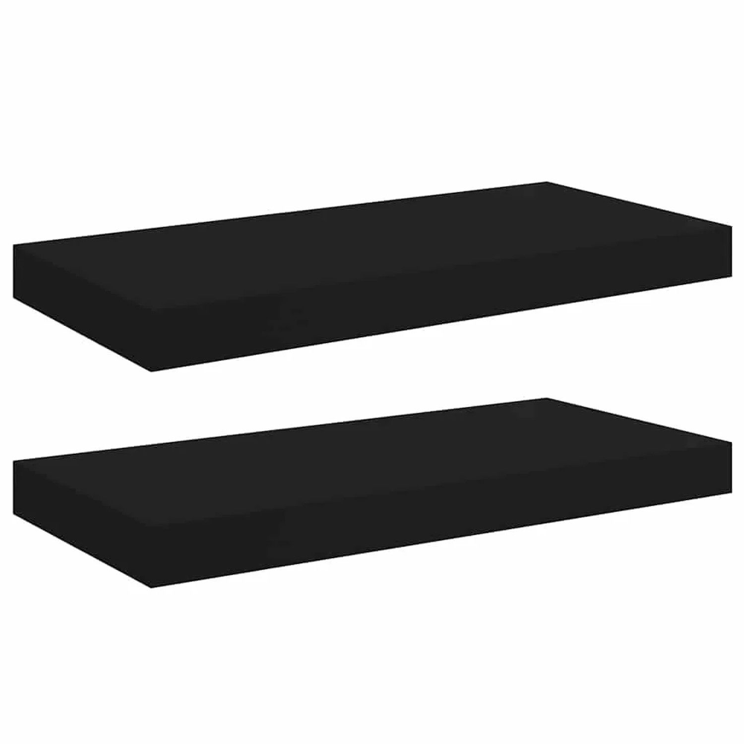 vidaXL Schweberegale 2 Stk Schwarz 50x23x3,8 cm MDF 323830