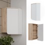 Vicco Badschrank Karen, Sonoma/Weiß, 50x75 cm, mit Tür und offenen Fächern. Hängeregal fürs Bad.