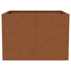 Floraworld Hochbeet aus Cortenstahl, 100x100x70 cm, im modernen Design.