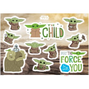 Komar Deko-Sticker Mandalorian Grogu, Wandtattoo mit Baby Yoda Motiven.