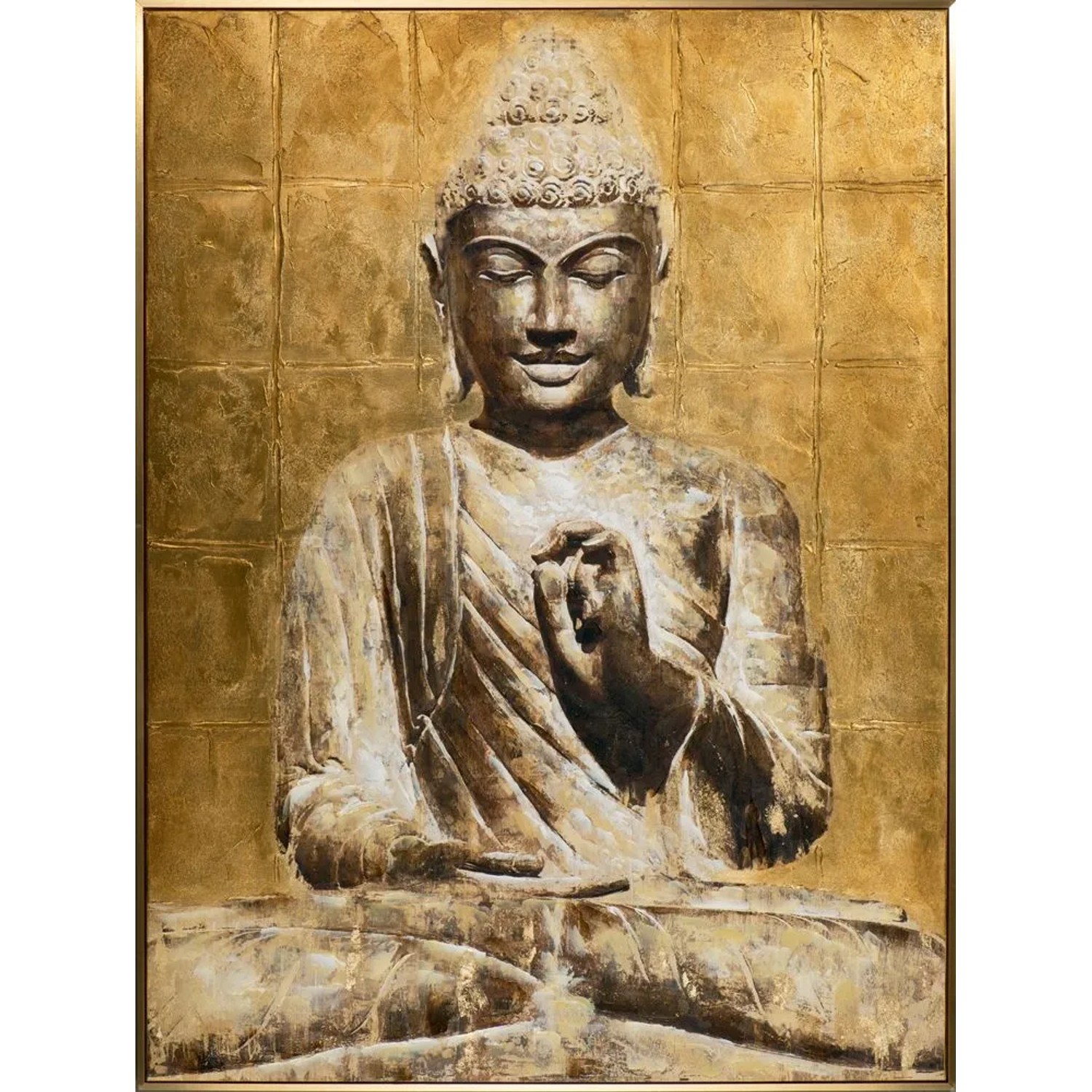 Art Universe Leinwandbild Goldener Buddha 92x122 cm