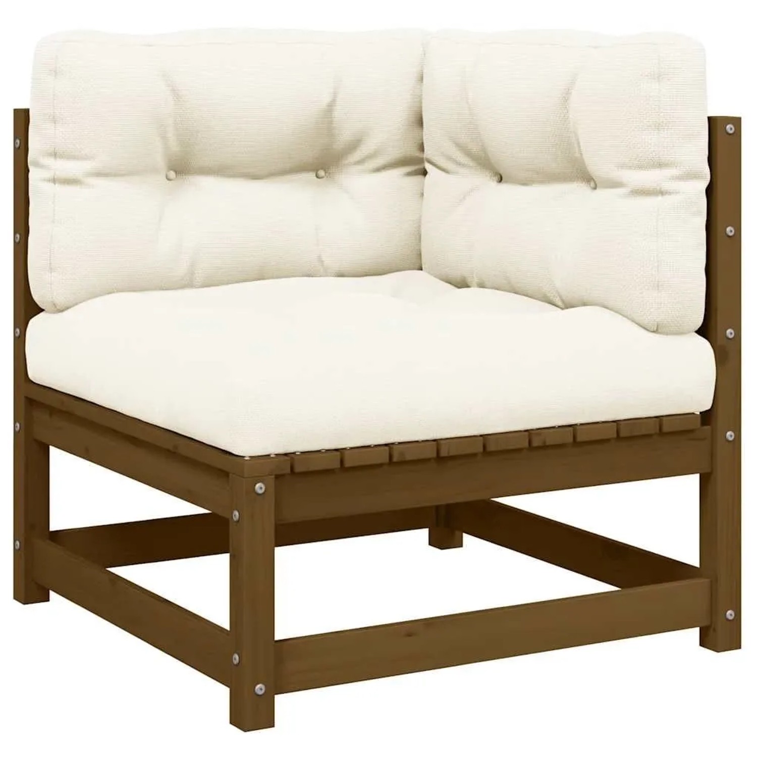 vidaXL Garten-Ecksofa mit Creme Kissen Massivholz Kiefer 805718