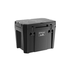 Schwarze Petromax Kühlbox kx25 für Camping & Outdoor-Aktivitäten.