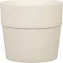 Scheurich Pflanzgefäß Groove, Ø 14 cm, Avorio, aus Kunststoff. Übertopf in Creme-Beige mit Rillenmuster.