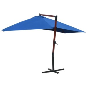 vidaXL Ampelschirm mit Holz-Mast 400x300 cm Blau 47123