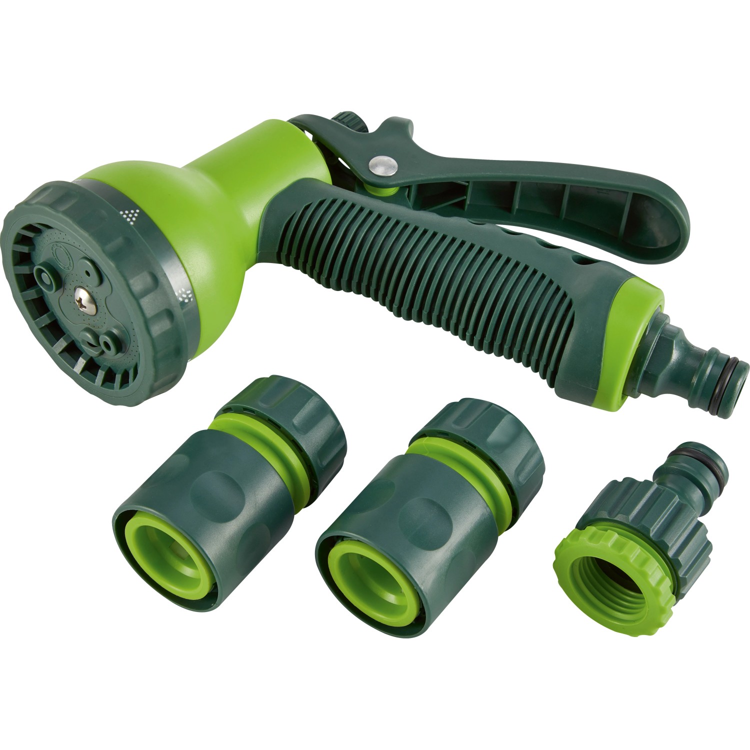 4-teiliges Multifunktionsbrausen-Set mit 4 Strahlvarianten für Gartenspritzen & Gartenbrausen.
