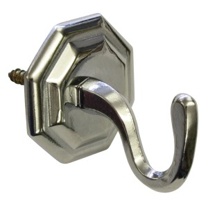 Gardinia Zierhaken Klassik Chrom, 4 cm, aus Metall zur Befestigung von Gardinen.