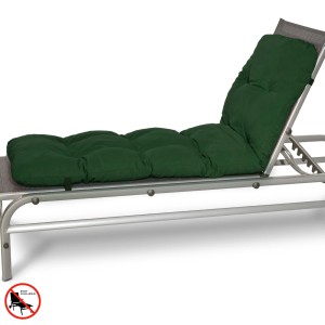 Dunkelgrüne Beautissu Flair RL Rollliegenauflage 190x60x8cm auf einer Liege.