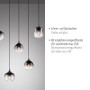 Schwarze 6-flammige Pendelleuchte Zea mit Rauchglas-Schirmen, Teil der OBI Pendelleuchten-Kollektion.