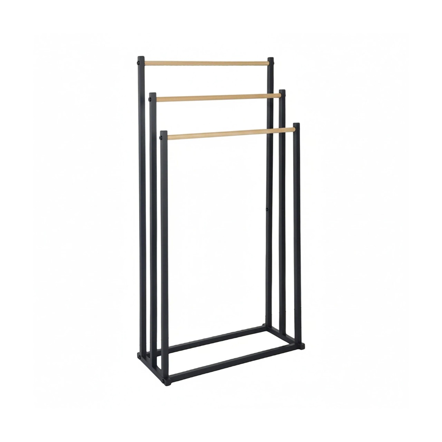 Relaxdays Handtuchständer Eisen Schwarz mit 3 Stangen 86 cm x 44 cm x 21 cm 1,9 kg