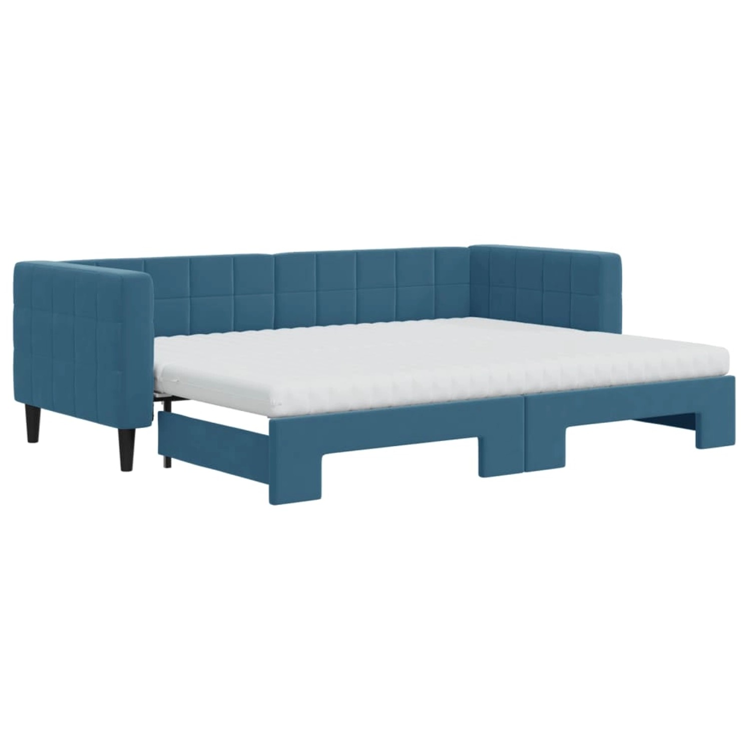 Thumbnail - vidaXL Tagesbett Ausziehbar mit Matratzen Blau 80x200 cm Samt1847495