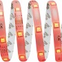 Aufgerolltes LED-Flexband RGB, 5 m, mit Fernbedienung. LED-Streifen mit roten LEDs.