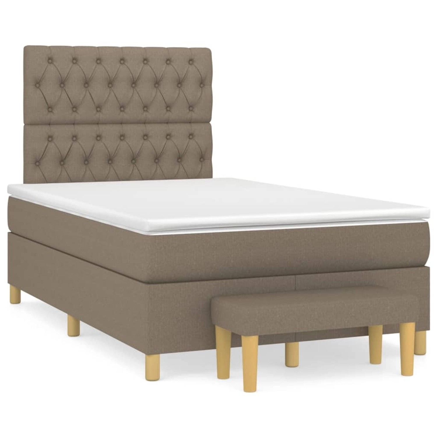 vidaXL Boxspringbett mit Matratze Taupe 120x190 cm Stoff2100652 günstig online kaufen