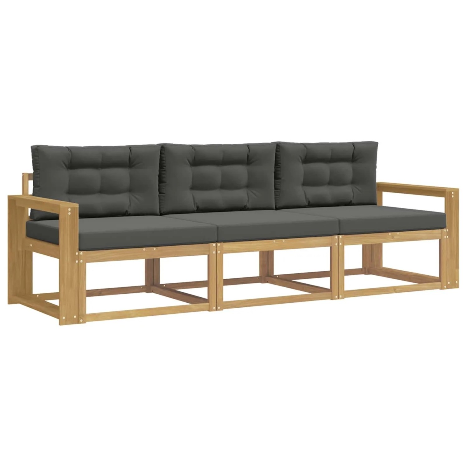 vidaXL Outdoor-Sofagarnitur 3 Stk Weiß und Anthrazit Polyester 3385996