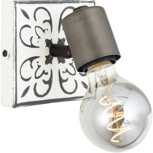 Brilliant Spot Vagos, 1-flammig, schwarz-weiß, Wandspot mit Vintage-Design und E27 Fassung.