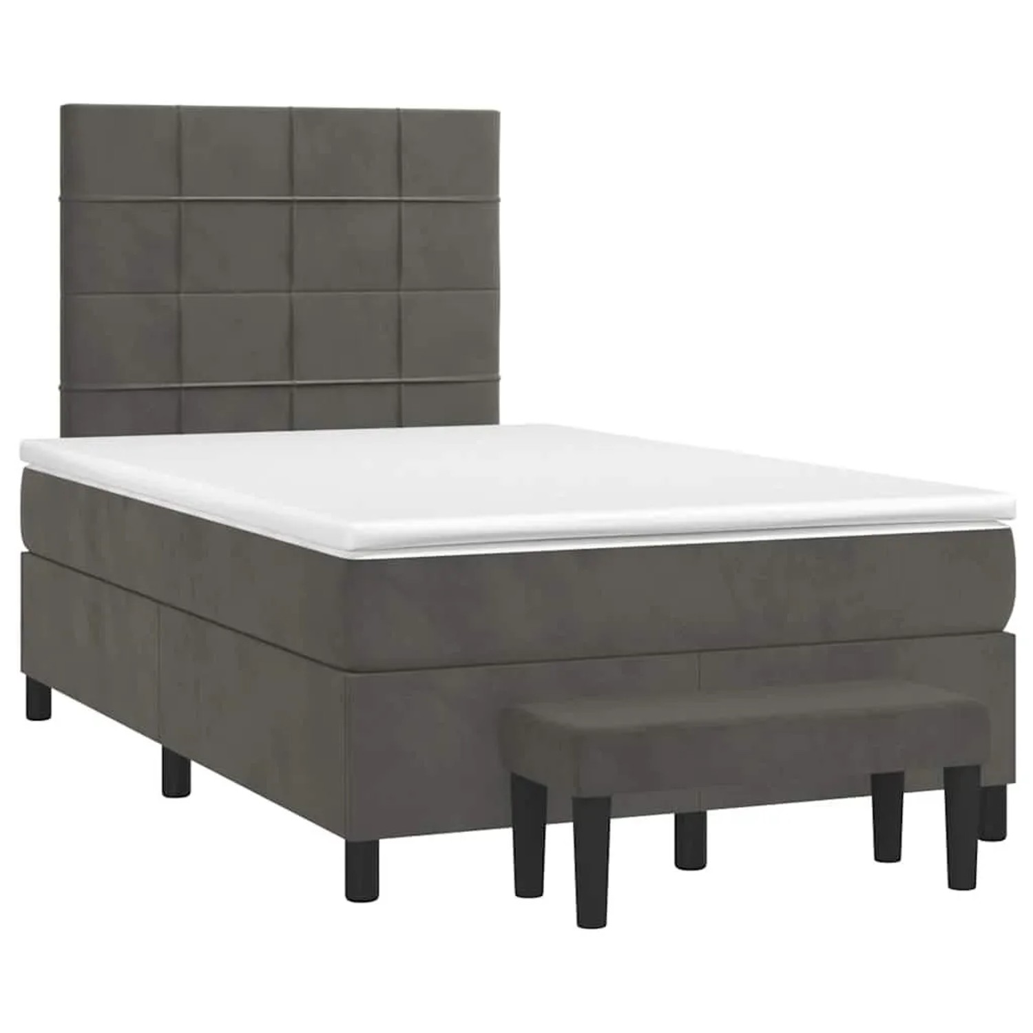 vidaXL Boxspringbett mit Matratze Dunkelgrau 120x190 cm Samt 3270470 günstig online kaufen