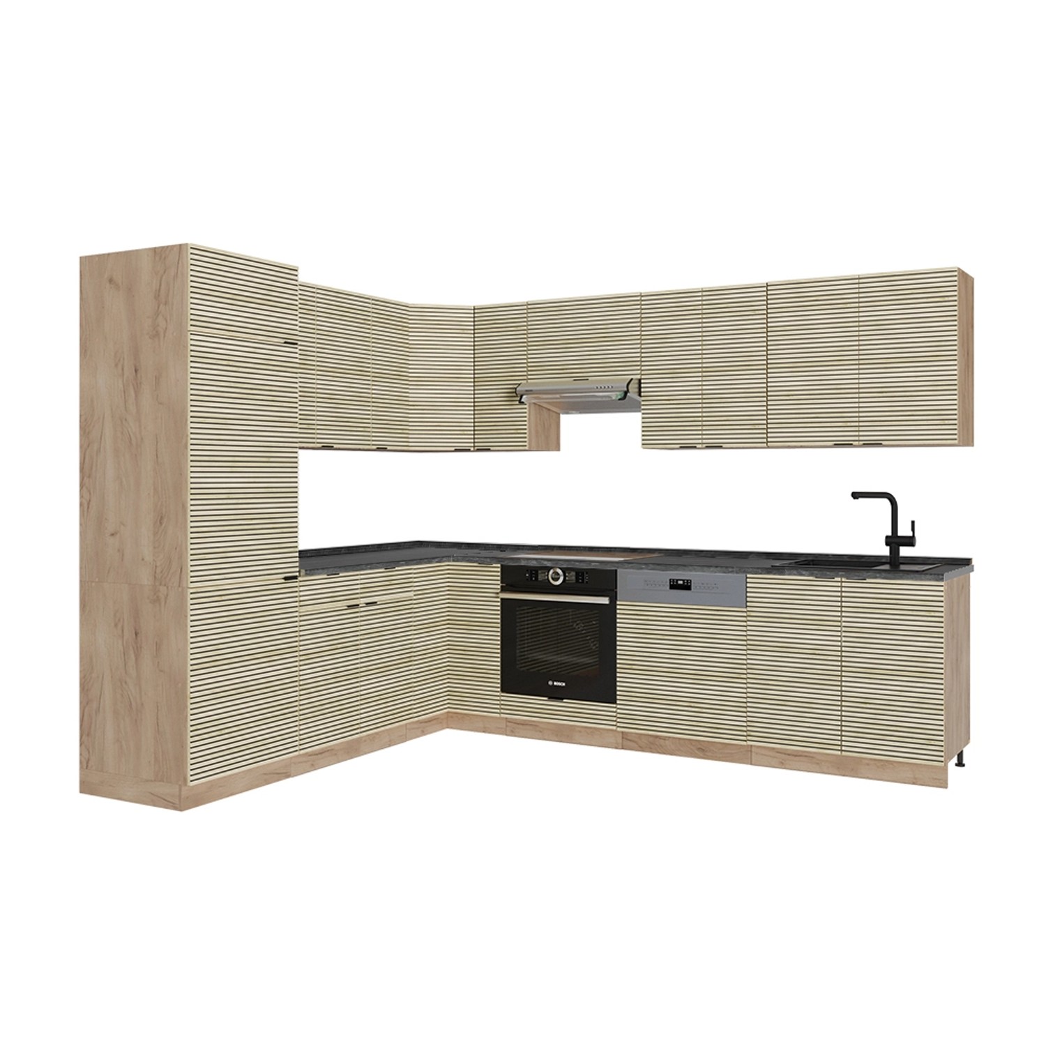 Vicco Fame-Line Eckküche Eiche Paneel/Goldkraft Eiche 227 x 287 cm AP Anthr günstig online kaufen