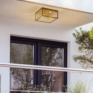 Lindby Deckenlampe Kremena 10017612 Spritzwassergeschützt Modern in Schwarz aus Aluminium 2-flammig E27