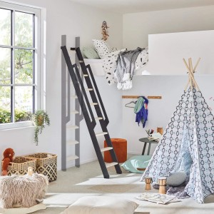 Treppen Intercon Raumspartreppe Vario 6 Stufen bis max. 152 cm Fichte Stufen Metallfarbe Lava-Anthrazit