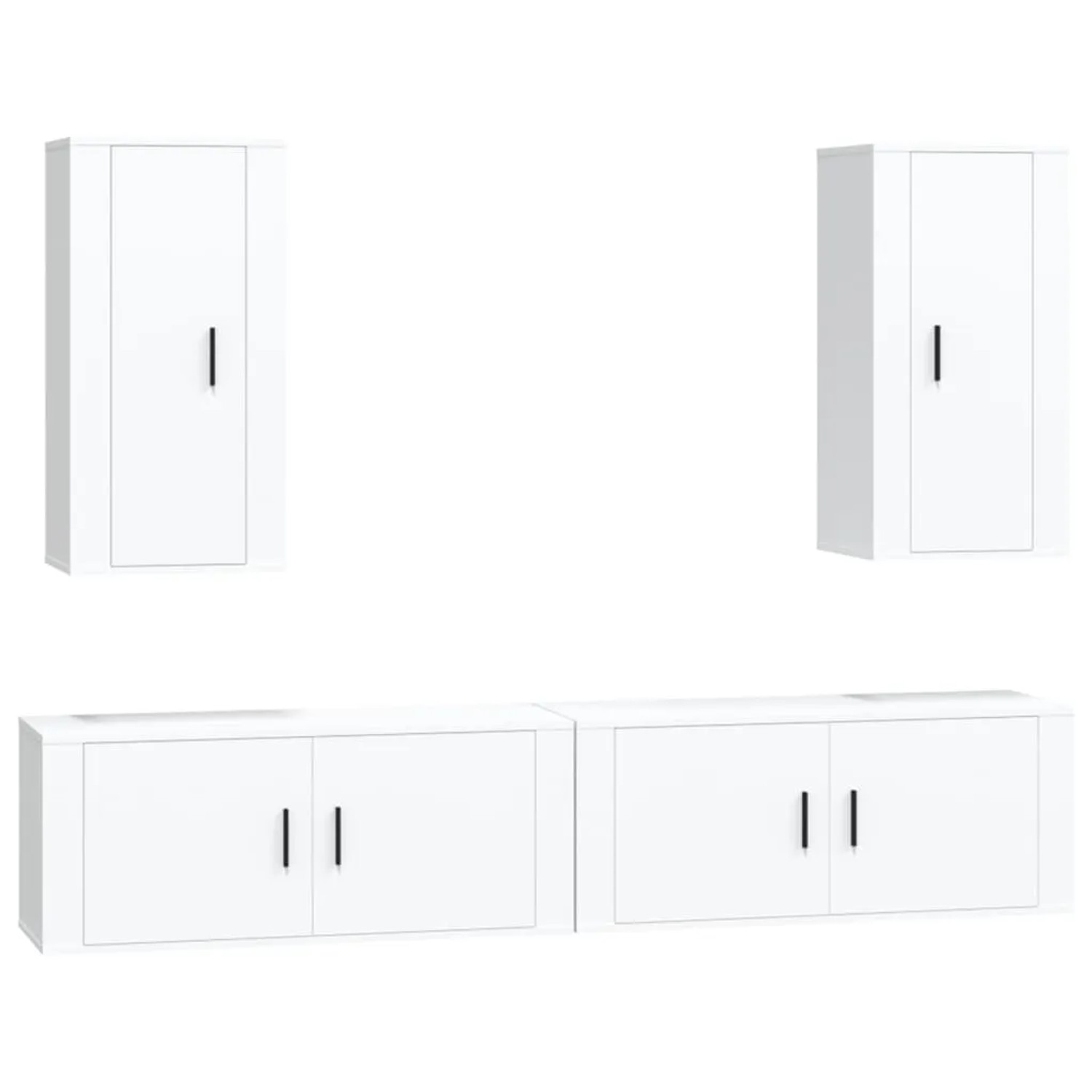 vidaXL 4-Tlg TV-Schrank-Set Weiß Holzwerkstoff 3188694