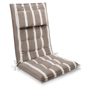 Beautissu Sun-HL Hochlehner 119x50x8cm Beige-Weiß-Gestreift