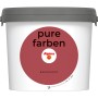 Alpina Wandfarbe Pure Farben Beerenrot, 2,5 l, im weißen Eimer mit grauem Deckel.