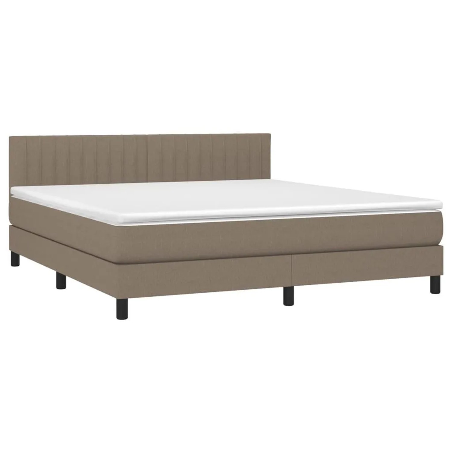 vidaXL Boxspringbett mit Matratze & LED Taupe 160x200 cm Stoff 3133329 günstig online kaufen