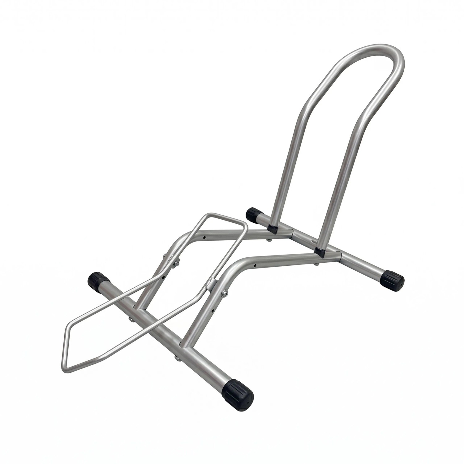 Relaxdays Fahrradständer Stahl Silber Freistehend Rutschfest für 16 bis 29 Zoll 38 cm x 41 cm x 59 cm
