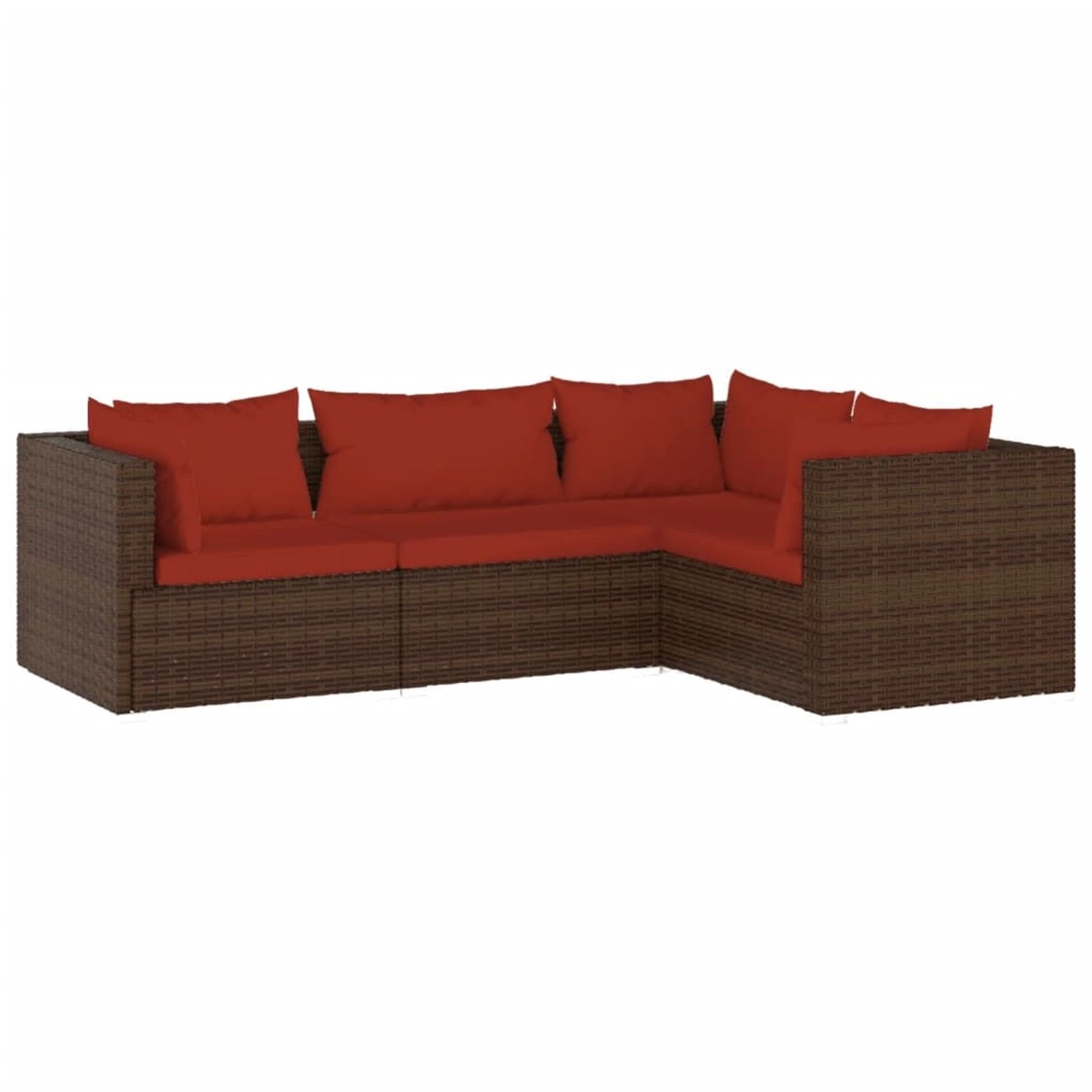 vidaXL 4-tlg Garten-Lounge-Set mit Kissen Poly Rattan Braun Modell 16 günstig online kaufen