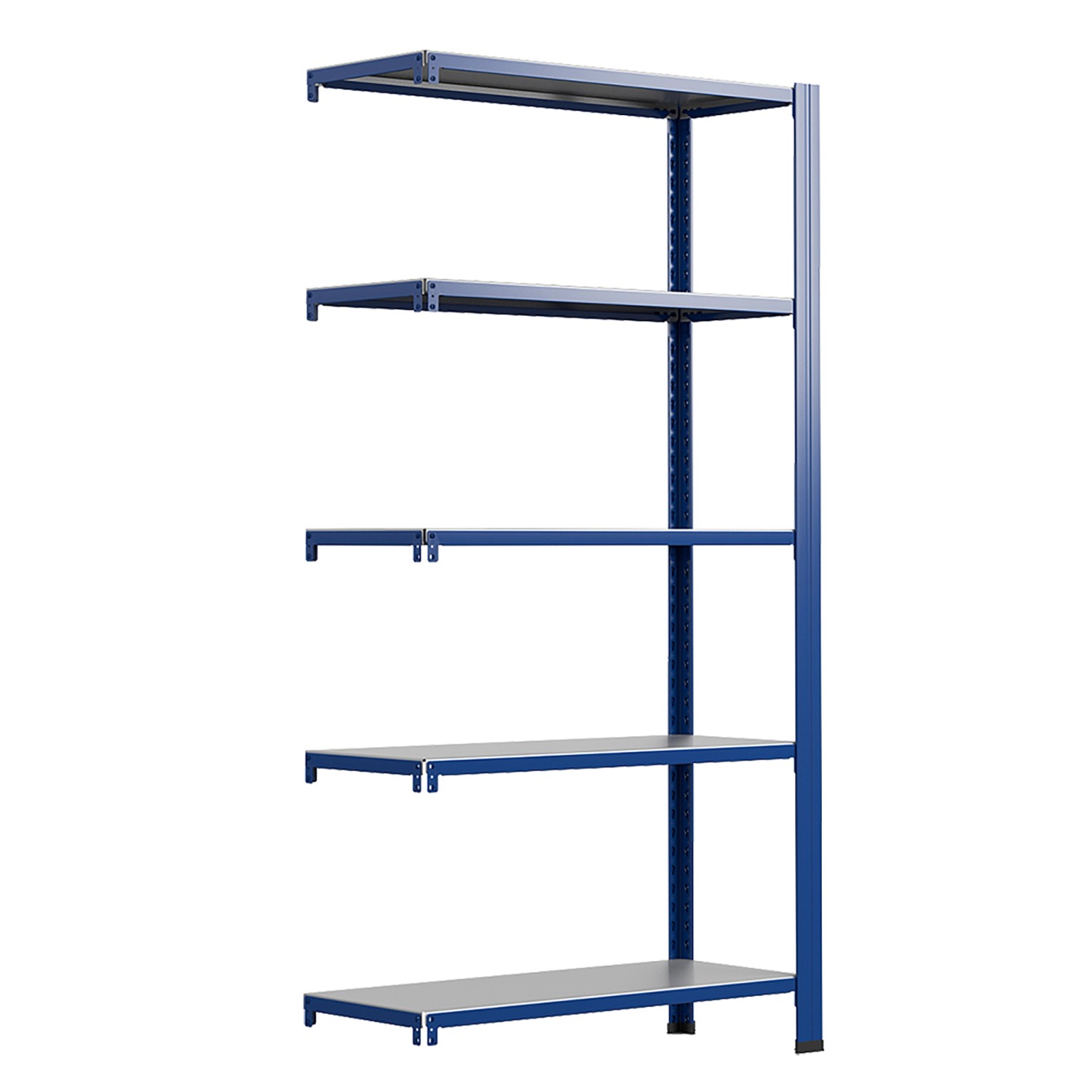 Ar Shelving T Profile Zusatzmodul Blau & Verzinkt 250x80x50 cm 5 Böden 180 kg