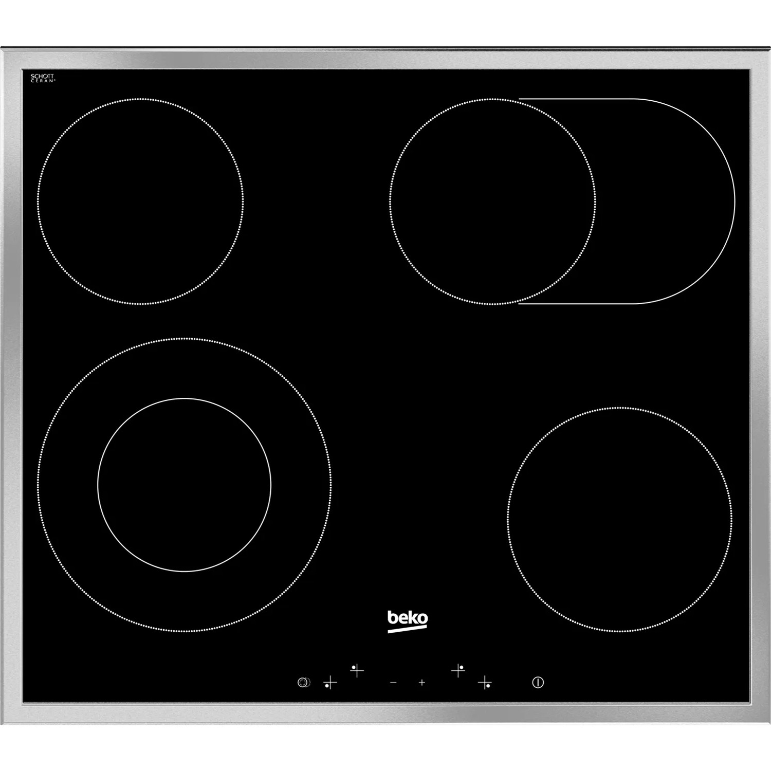 Beko Glaskeramikkochfeld EB9741XHL für pino Küchenzeile mit 4 Kochzonen.