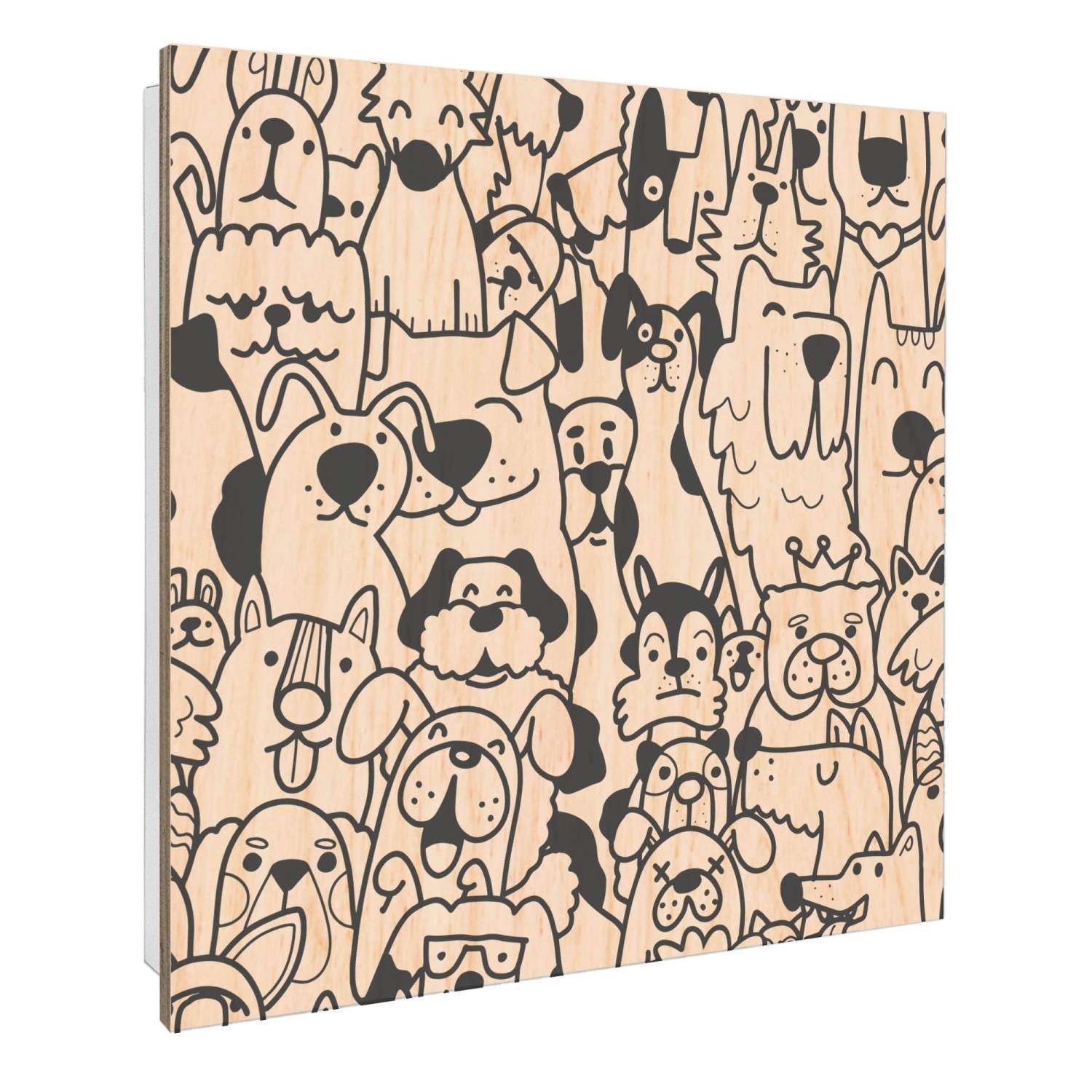 Banjado Großer Schlüsselbox Holz 30x30cm Weiß Scharnier Rechts 50 Haken Sch günstig online kaufen