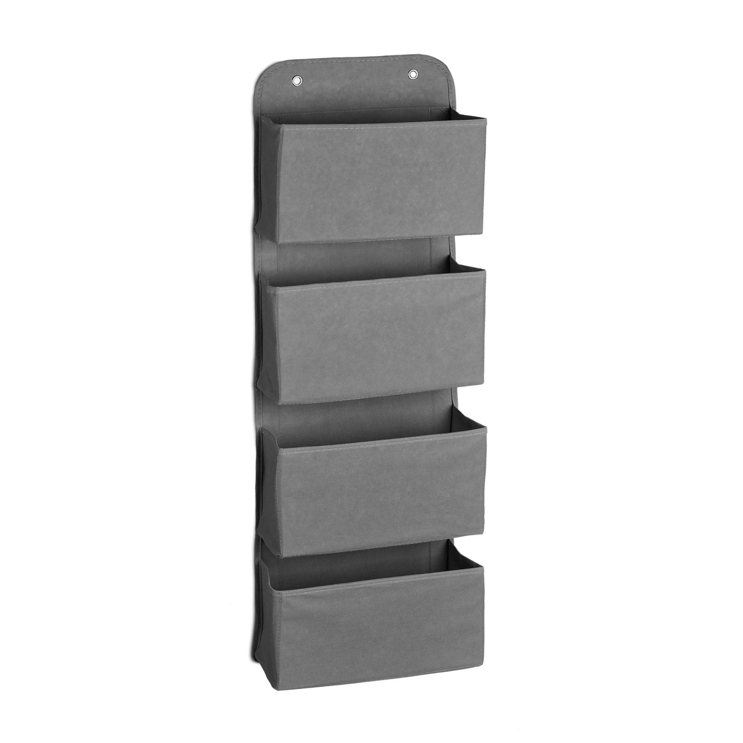 Relaxdays Hängeorganizer Vlies Grau 4 Fächer Faltbar 104 cm x 31 cm x 10 cm 0,6 kg
