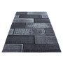 Ayyildiz Kurzflorteppich Plus 8007, schwarz, 120x170 cm. Moderner Teppich mit Steinmuster.