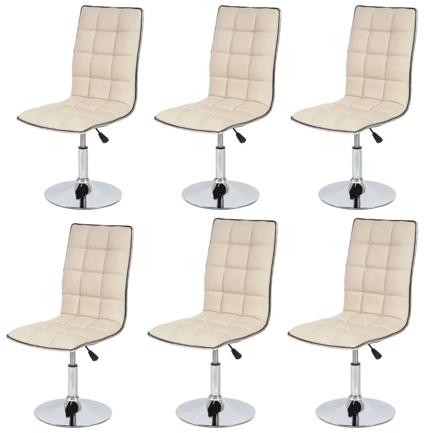 MCW Esszimmerstuhl C41 6er-Set Creme Kunstleder