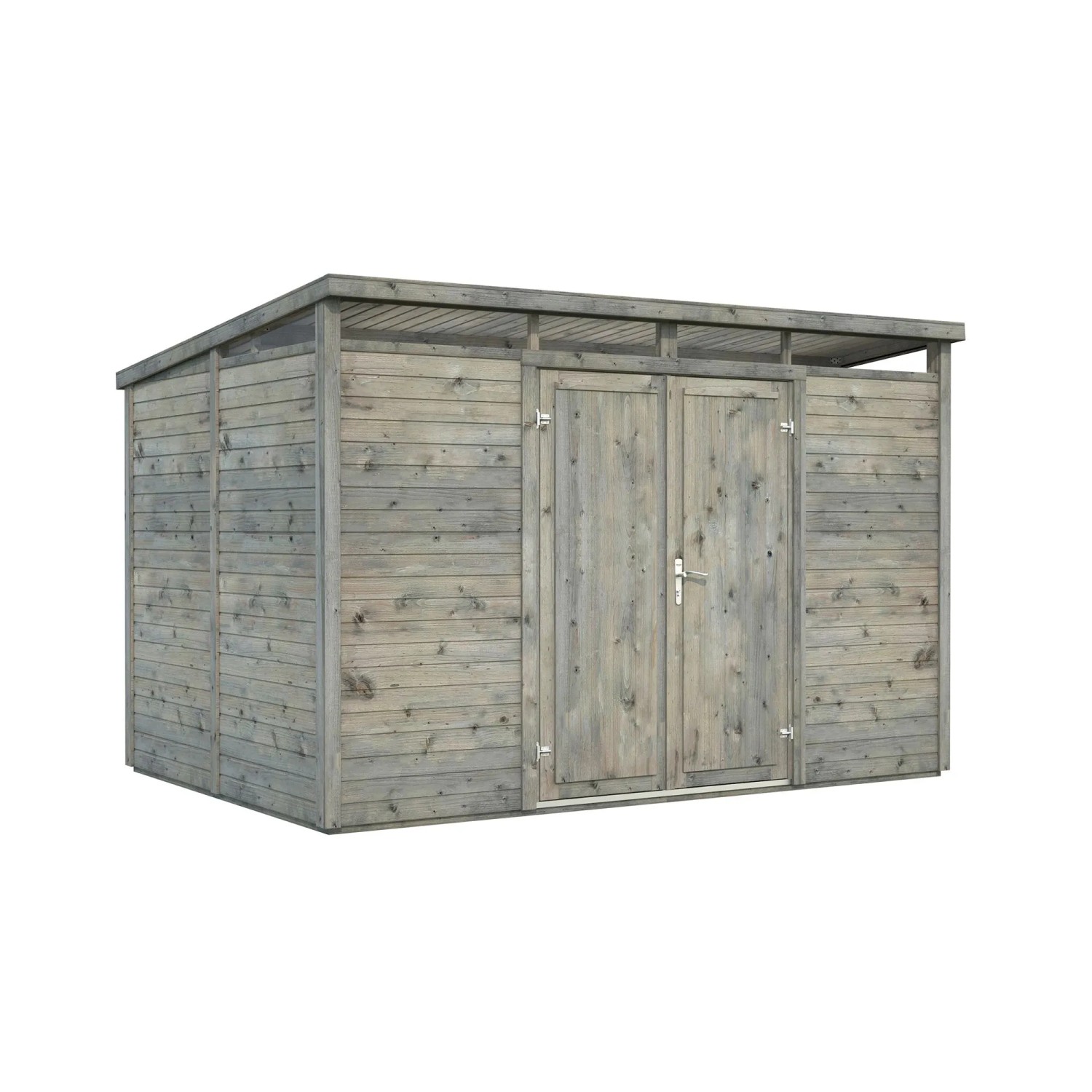Palmako Holz-Gartenhaus Elias Pultdach Tauchgrundiert 330 cm x 228 cm 7,3 m²