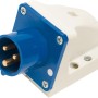 CEE Wandstecker, 3-polig, 16A, IP44, rot/blau, für Elektro-Verbindungen im Innen- und Außenbereich.