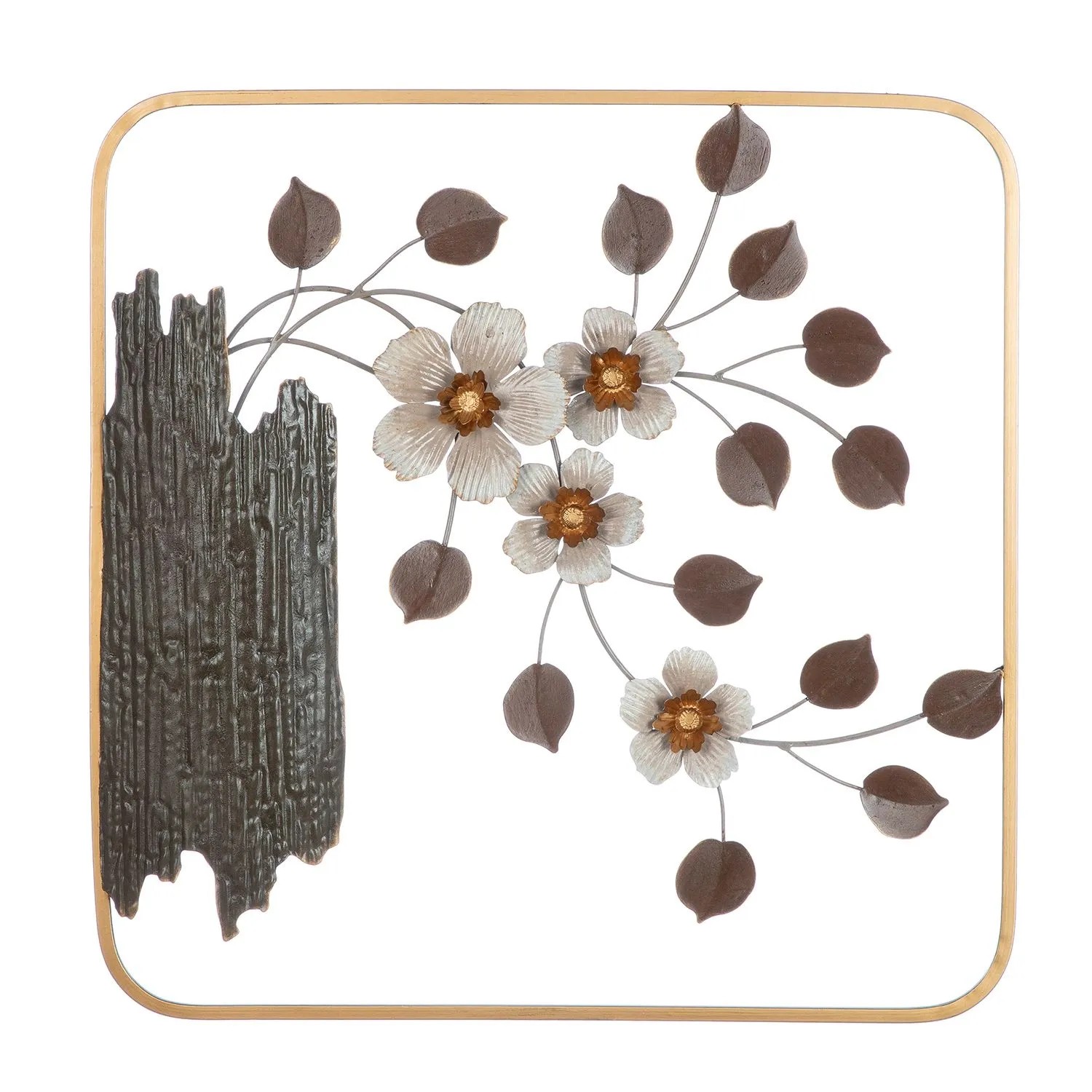 Gilde Wandrelief Kirschblüte Braun Creme 50,5 cm x 50,5 cm