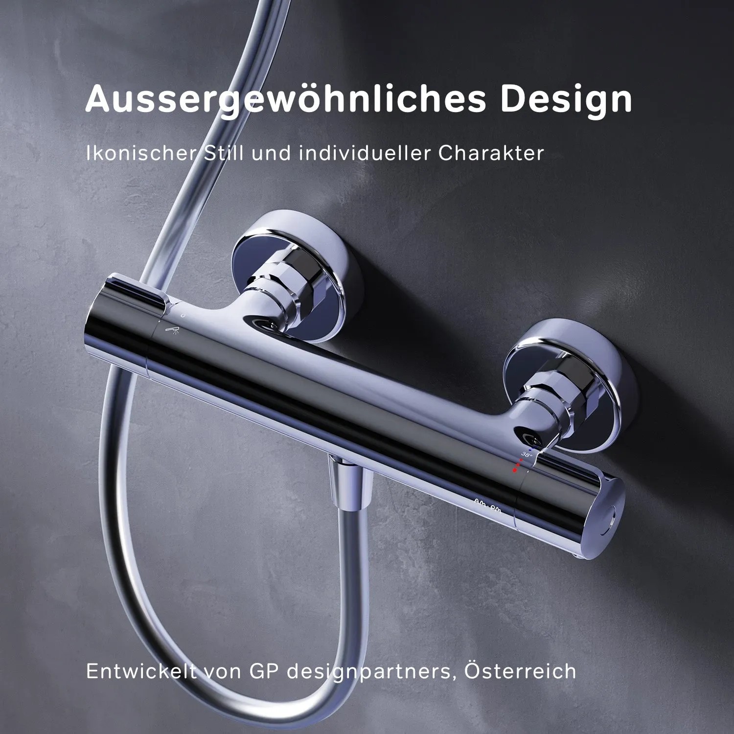 Thermostat Armatur Bad Messing Wandmontiert Brausethermostat-Armatur Aus Messing – Mischbatterie Mit Temperatur-Steuerung Für Bad Mischbatterie Dusche Mit Brause