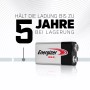 Energizer Max 9V E-Block Alkaline Batterie, 2er-Pack, für Geräte mit hohem Energiebedarf.