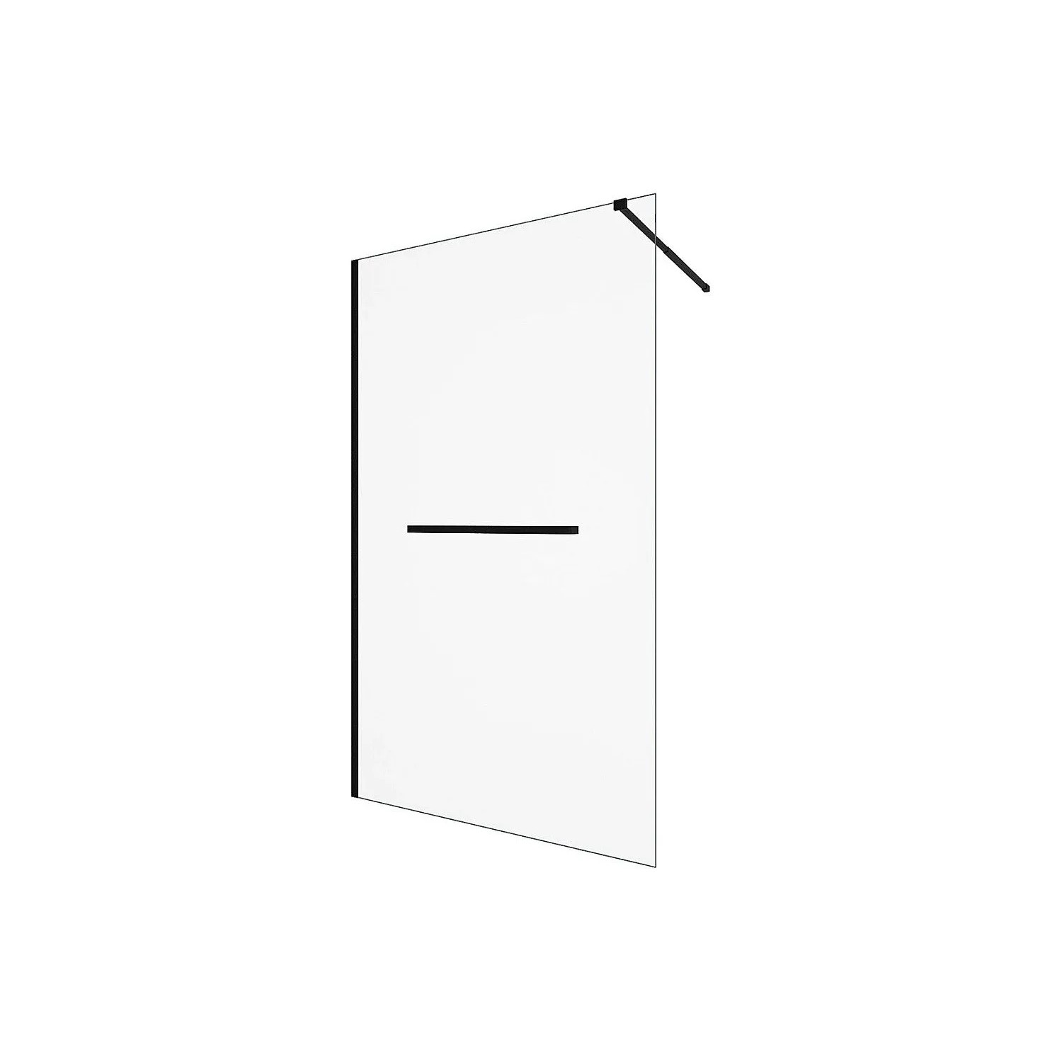 Vente-unique Duschwand Kristen Schwarz 120 cm