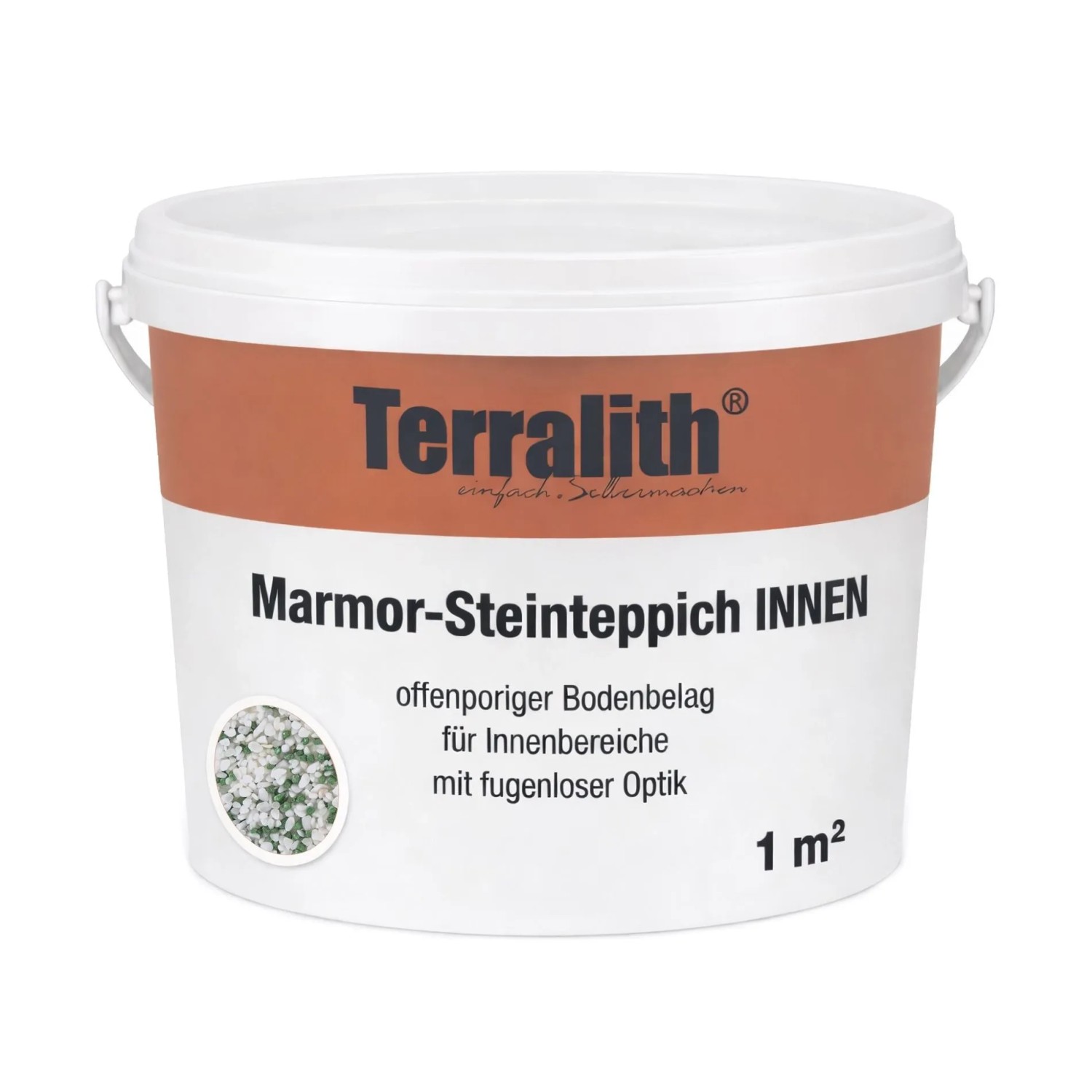 Terralith Metallic Steinteppich Metallic Mix 600 für 1m² Innen Fein 2-4 mm