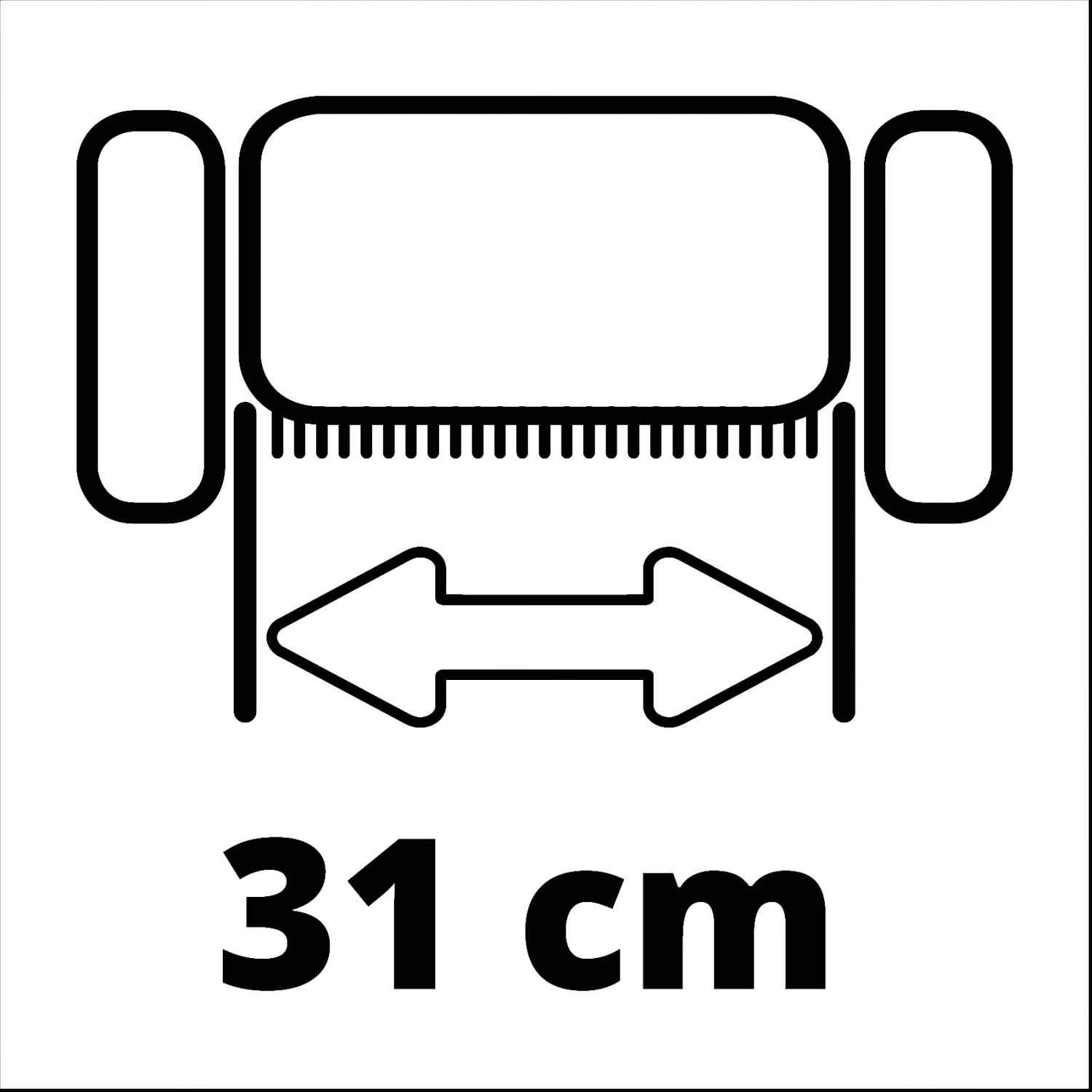 Schnittbreite 31 cm des Einhell Elektro-Vertikutierers GC-SA 1231/1.