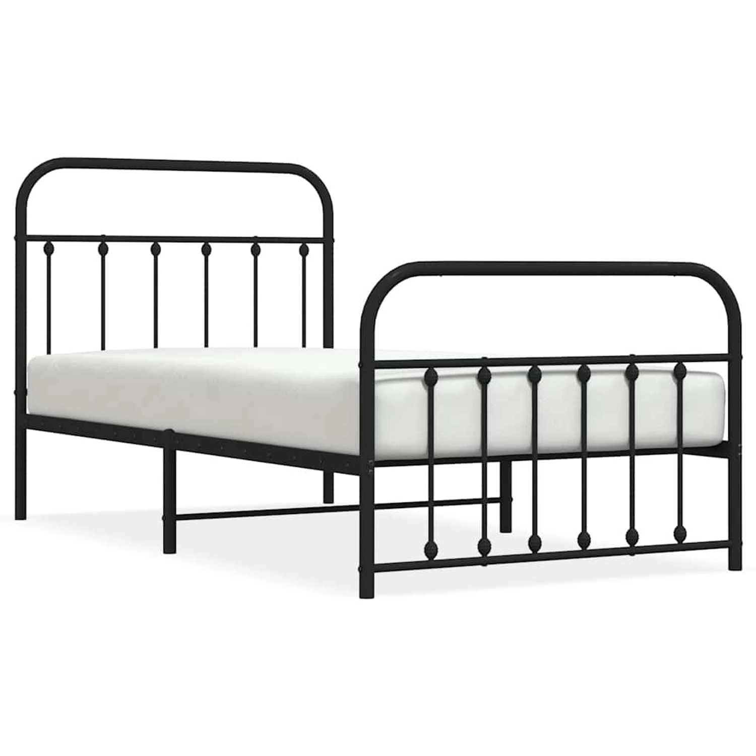 vidaXL Bettgestell mit Kopf- und Fußteil Metall Schwarz 100x190 cm 352590 günstig online kaufen