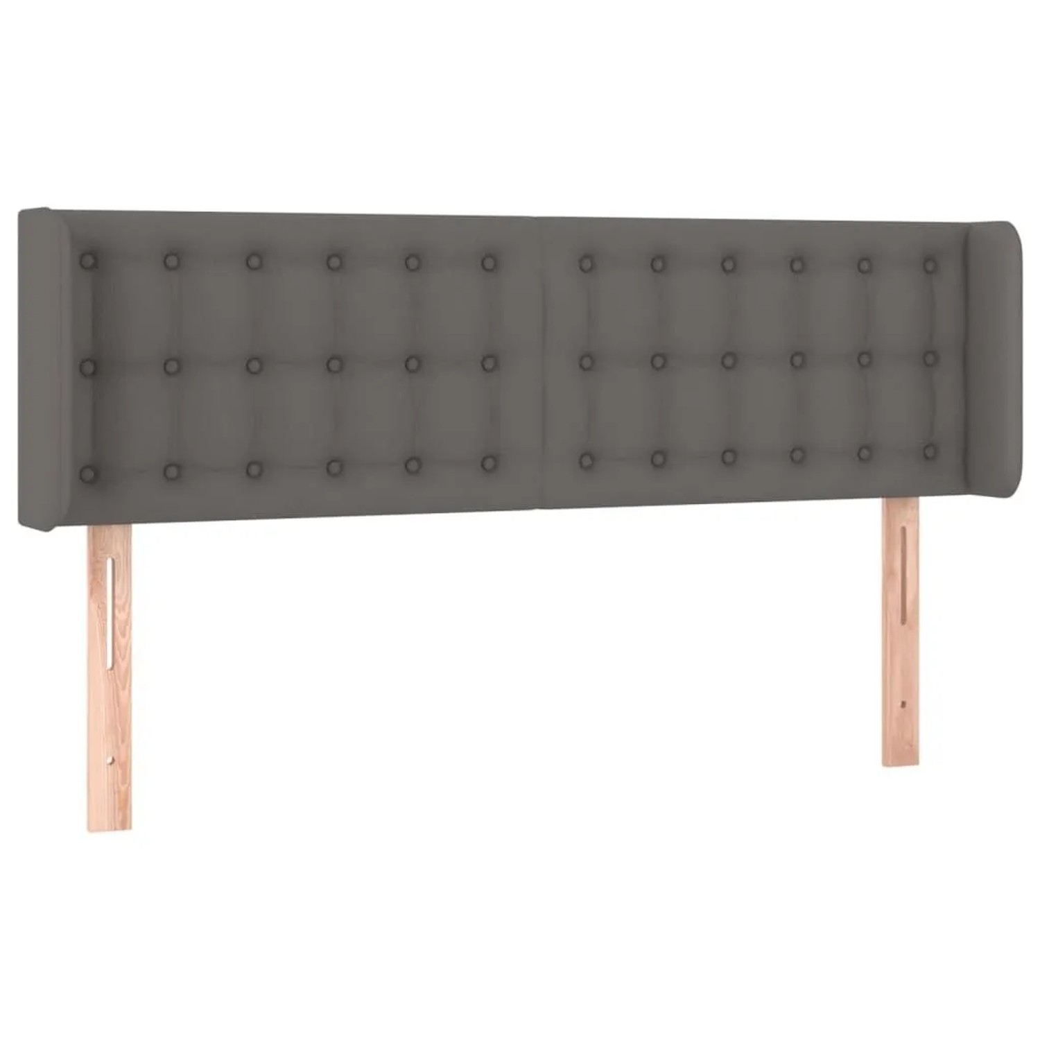 vidaXL Kopfteil mit Ohren Grau 147x16x78/88 cm Kunstleder 3118862